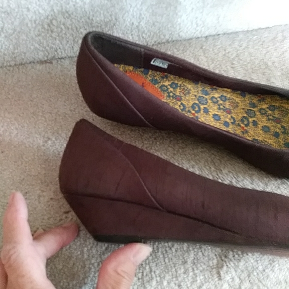 Rocket Dog Floral Linen Look Wedge Shoes7.5M Brown - Picture 13 of 16